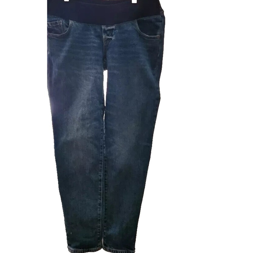 Old‎ Navy Maternity  Straight Leg pants Size 4 Long dark blue denim NWT